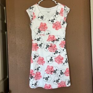 Merrell Opti-Wick Pink Floral Orchid Active Dress Womens S Short Sleeve White